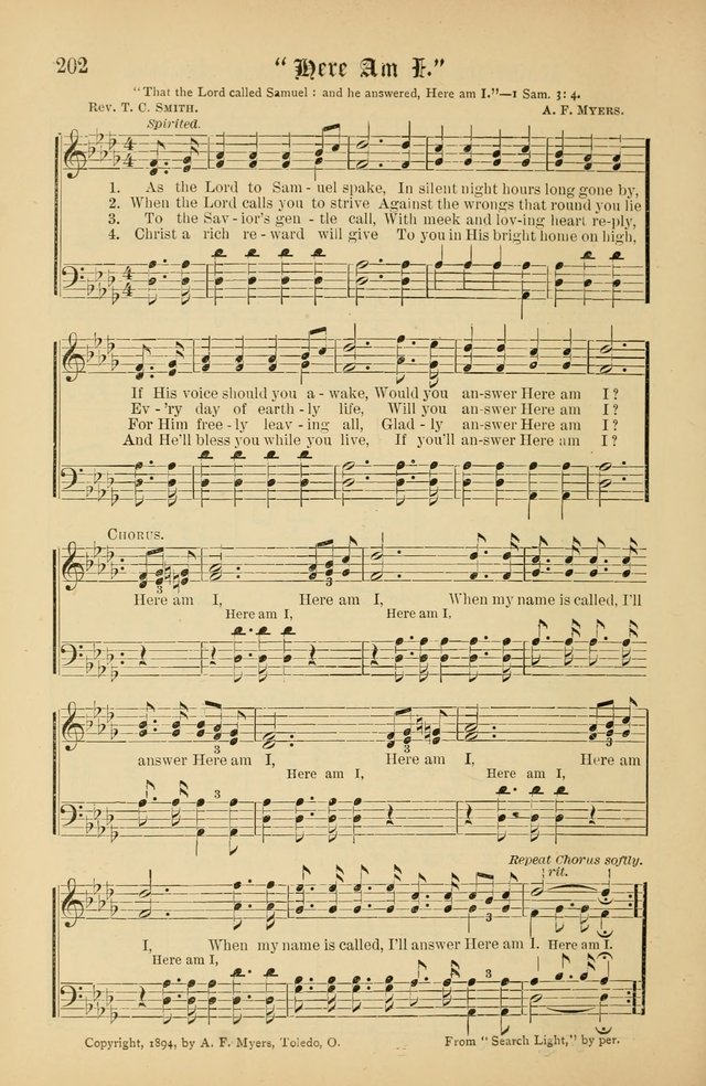 The Peacemaker: a collection of sacred songs and hymns for use in all services of the church, Sunday-school, home circle, and all kinds of evangelistic work page 202