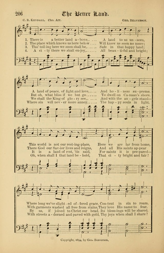The Peacemaker: a collection of sacred songs and hymns for use in all services of the church, Sunday-school, home circle, and all kinds of evangelistic work page 206