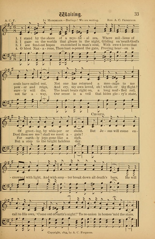 The Peacemaker: a collection of sacred songs and hymns for use in all services of the church, Sunday-school, home circle, and all kinds of evangelistic work page 33