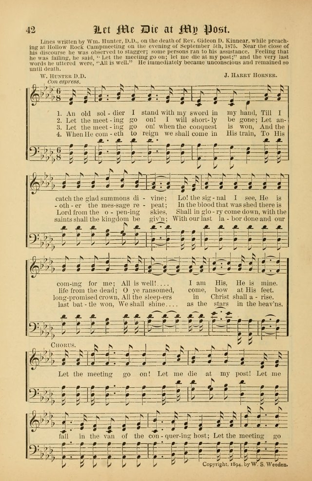 The Peacemaker: a collection of sacred songs and hymns for use in all services of the church, Sunday-school, home circle, and all kinds of evangelistic work page 42