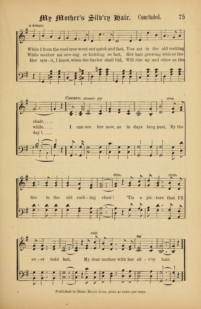 The Peacemaker: a collection of sacred songs and hymns for use in all services of the church, Sunday-school, home circle, and all kinds of evangelistic work page 75