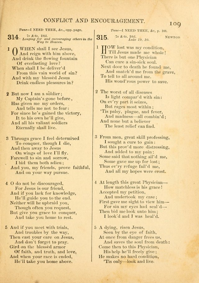 The Primitive Baptist Hymnal: a choice collection of hymns and tunes of early and late composition page 109