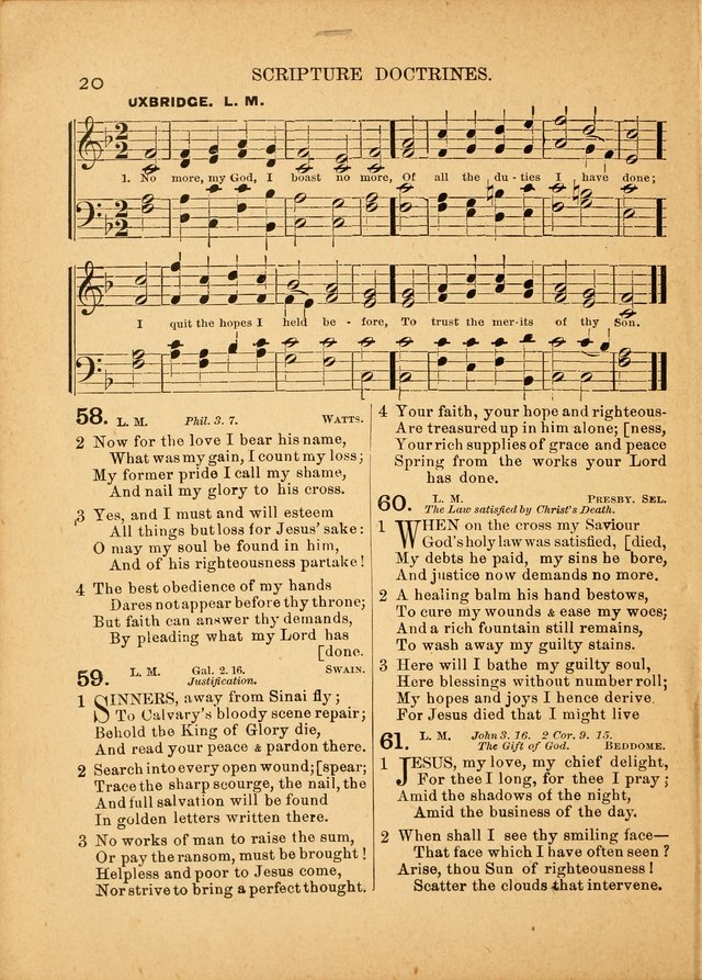 The Primitive Baptist Hymnal: a choice collection of hymns and tunes of early and late composition page 20