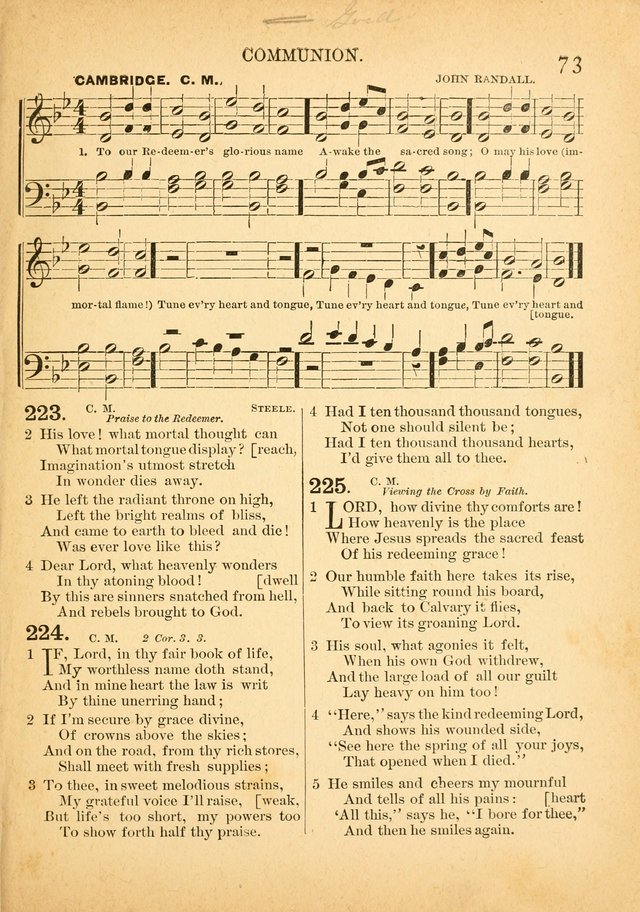 The Primitive Baptist Hymnal: a choice collection of hymns and tunes of early and late composition page 73