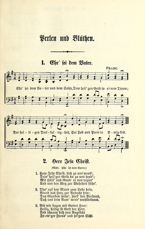 Perlen und Blüthen: Liederbuch zum Gebrauch in der Deutsch-Amerikanischen Sonntags-Schule page 1