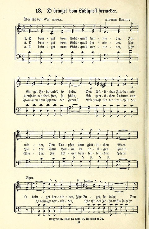 Perlen und Blüthen: Liederbuch zum Gebrauch in der Deutsch-Amerikanischen Sonntags-Schule page 12