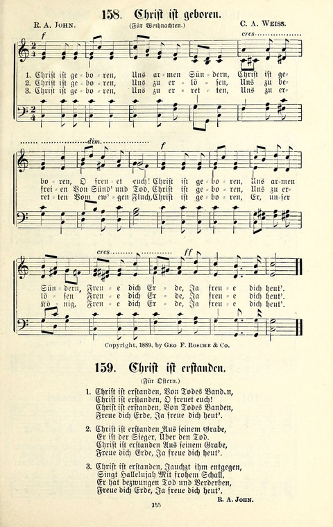 Perlen und Blüthen: Liederbuch zum Gebrauch in der Deutsch-Amerikanischen Sonntags-Schule page 153