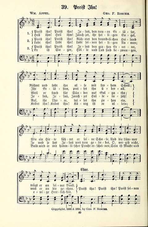 Perlen und Blüthen: Liederbuch zum Gebrauch in der Deutsch-Amerikanischen Sonntags-Schule page 38