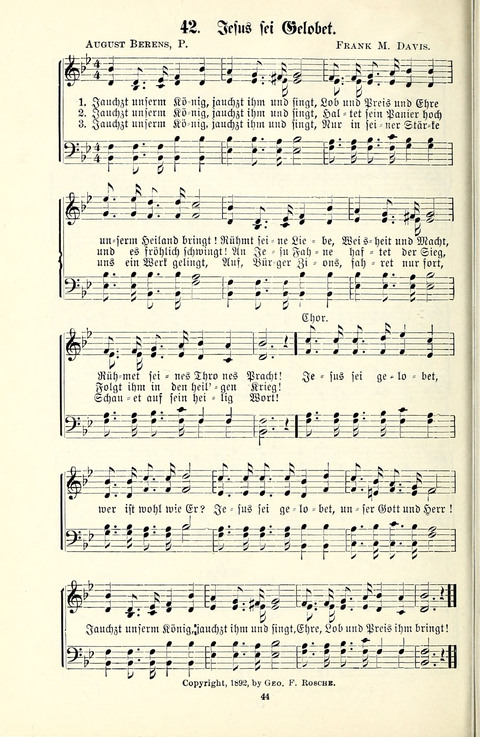 Perlen und Blüthen: Liederbuch zum Gebrauch in der Deutsch-Amerikanischen Sonntags-Schule page 42