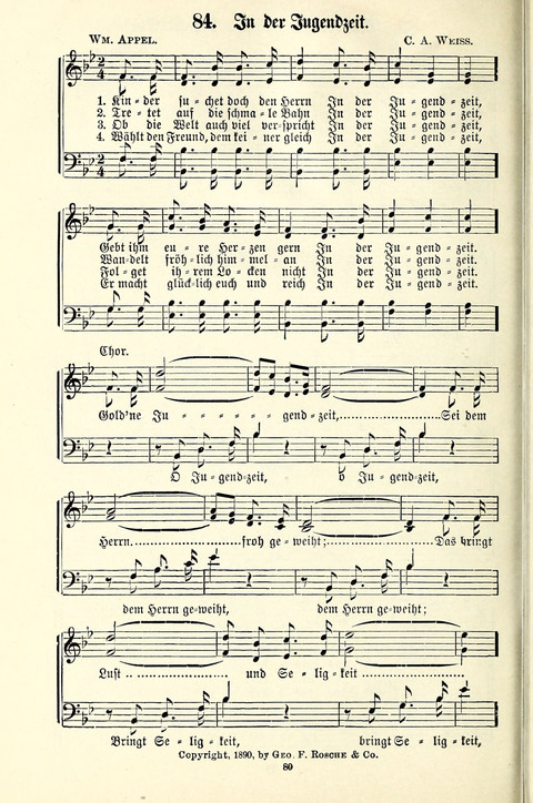Perlen und Blüthen: Liederbuch zum Gebrauch in der Deutsch-Amerikanischen Sonntags-Schule page 78