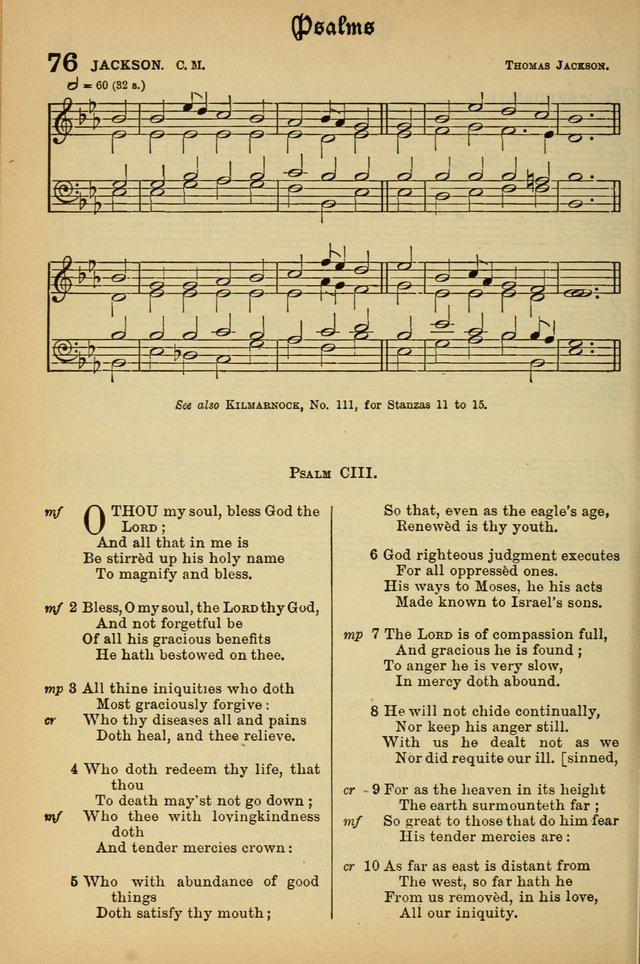 The Presbyterian Book of Praise: approved and commended by the General Assembly of the Presbyterian Church in Canada; With tunes; Part I. Selections from the Psalter. Part II. The Hymnal, rev, and en. page 74