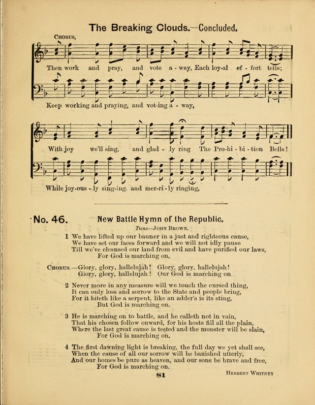 Prohibition Bells and Songs of the New Crusade: for Temperance Organizations, Reform Clubs, Prohibition Camps, and Political Campaigns page 81