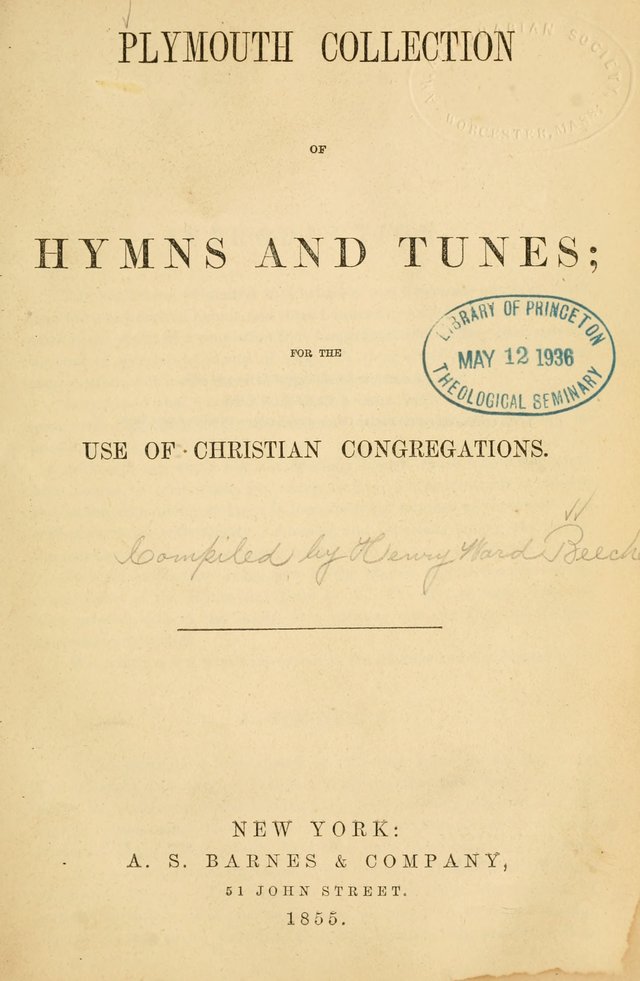 Plymouth Collection of Hymns and Tunes; for the use of Christian Congregations page 12