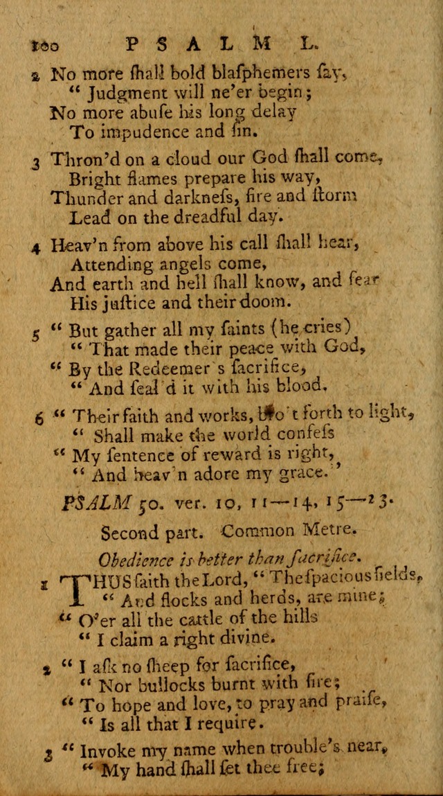 Psalms, carefully suited to the Christian worship in the United States of America: being an improvement of the old version of the Psalms of David ; allowed by the reverend Synod of New York and Philad page 100