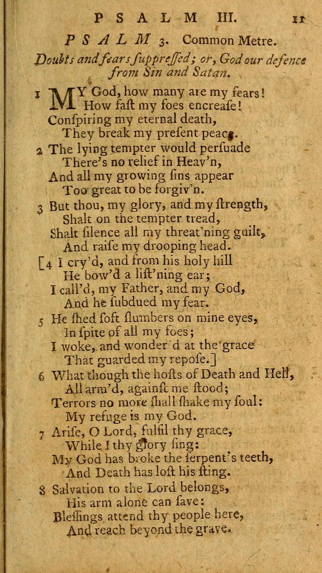 Psalms, carefully suited to the Christian worship in the United States of America: being an improvement of the old version of the Psalms of David ; allowed by the reverend Synod of New York and Philad page 11