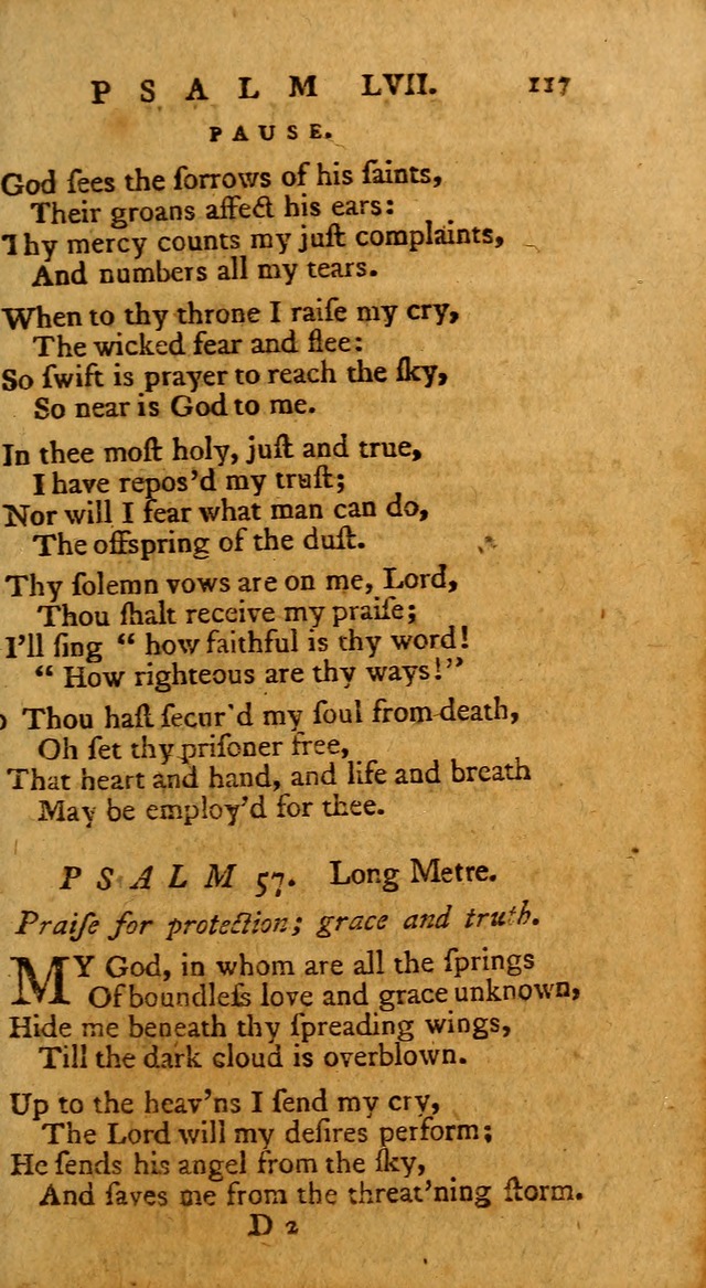 Psalms, carefully suited to the Christian worship in the United States of America: being an improvement of the old version of the Psalms of David ; allowed by the reverend Synod of New York and Philad page 117