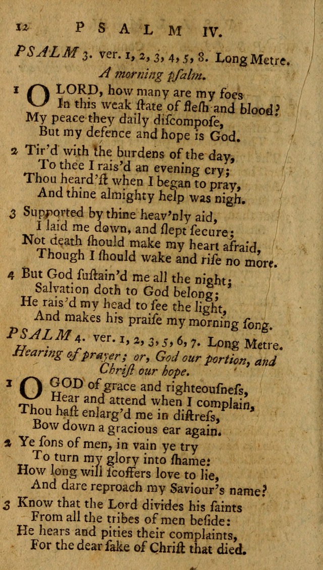 Psalms, carefully suited to the Christian worship in the United States of America: being an improvement of the old version of the Psalms of David ; allowed by the reverend Synod of New York and Philad page 12