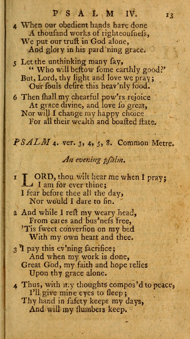 Psalms, carefully suited to the Christian worship in the United States of America: being an improvement of the old version of the Psalms of David ; allowed by the reverend Synod of New York and Philad page 13