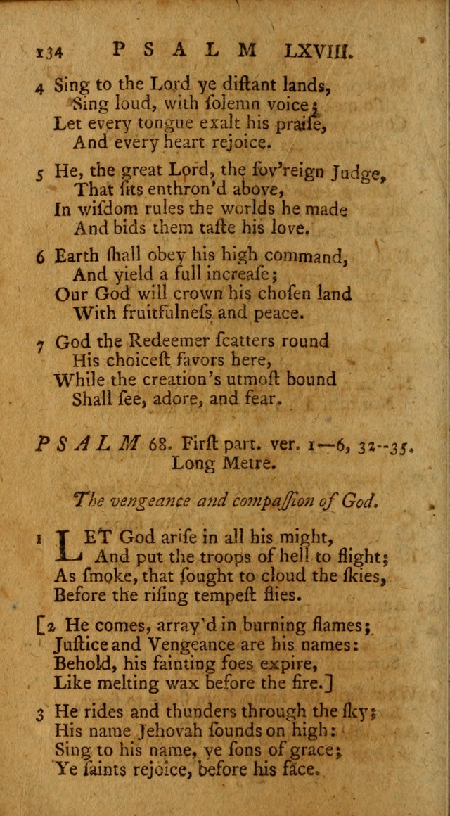 Psalms, carefully suited to the Christian worship in the United States of America: being an improvement of the old version of the Psalms of David ; allowed by the reverend Synod of New York and Philad page 134