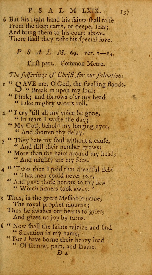 Psalms, carefully suited to the Christian worship in the United States of America: being an improvement of the old version of the Psalms of David ; allowed by the reverend Synod of New York and Philad page 137