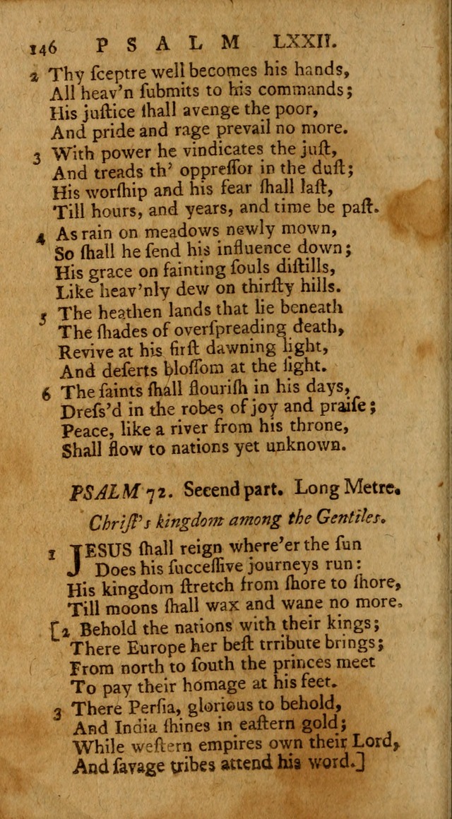 Psalms, carefully suited to the Christian worship in the United States of America: being an improvement of the old version of the Psalms of David ; allowed by the reverend Synod of New York and Philad page 146