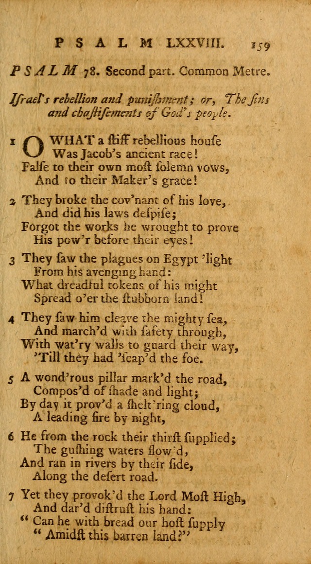 Psalms, carefully suited to the Christian worship in the United States of America: being an improvement of the old version of the Psalms of David ; allowed by the reverend Synod of New York and Philad page 159