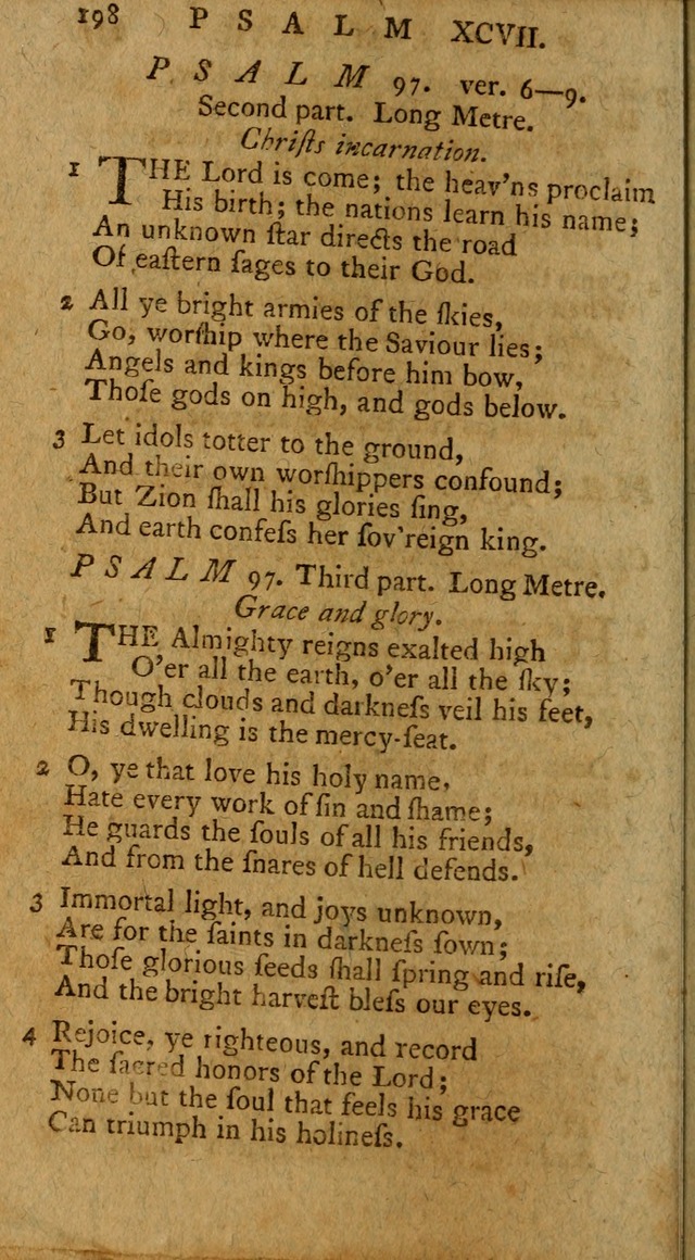 Psalms, carefully suited to the Christian worship in the United States of America: being an improvement of the old version of the Psalms of David ; allowed by the reverend Synod of New York and Philad page 198