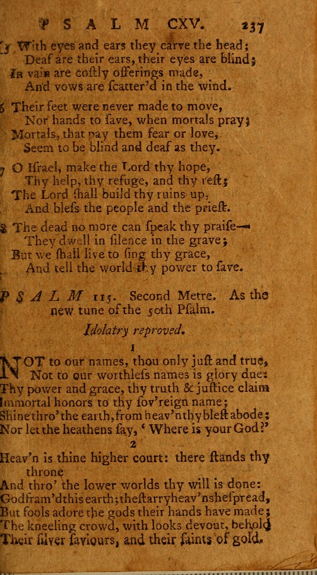 Psalms, carefully suited to the Christian worship in the United States of America: being an improvement of the old version of the Psalms of David ; allowed by the reverend Synod of New York and Philad page 239