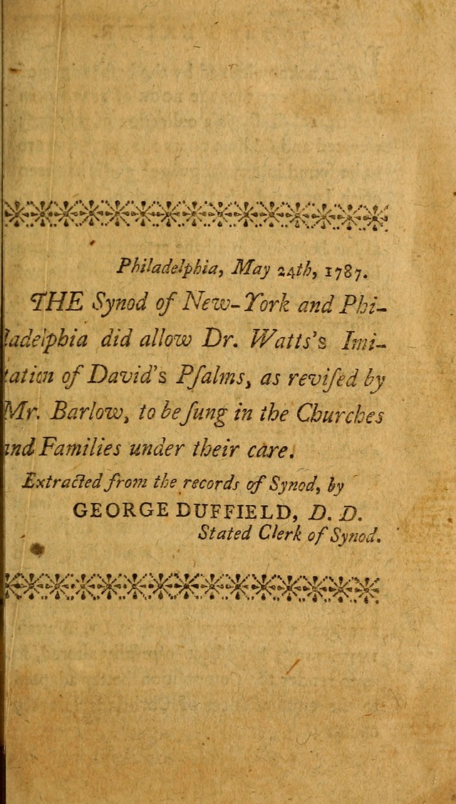 Psalms, carefully suited to the Christian worship in the United States of America: being an improvement of the old version of the Psalms of David ; allowed by the reverend Synod of New York and Philad page 3