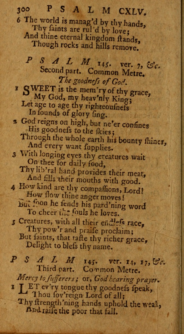 Psalms, carefully suited to the Christian worship in the United States of America: being an improvement of the old version of the Psalms of David ; allowed by the reverend Synod of New York and Philad page 302