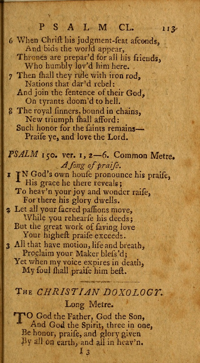 Psalms, carefully suited to the Christian worship in the United States of America: being an improvement of the old version of the Psalms of David ; allowed by the reverend Synod of New York and Philad page 315