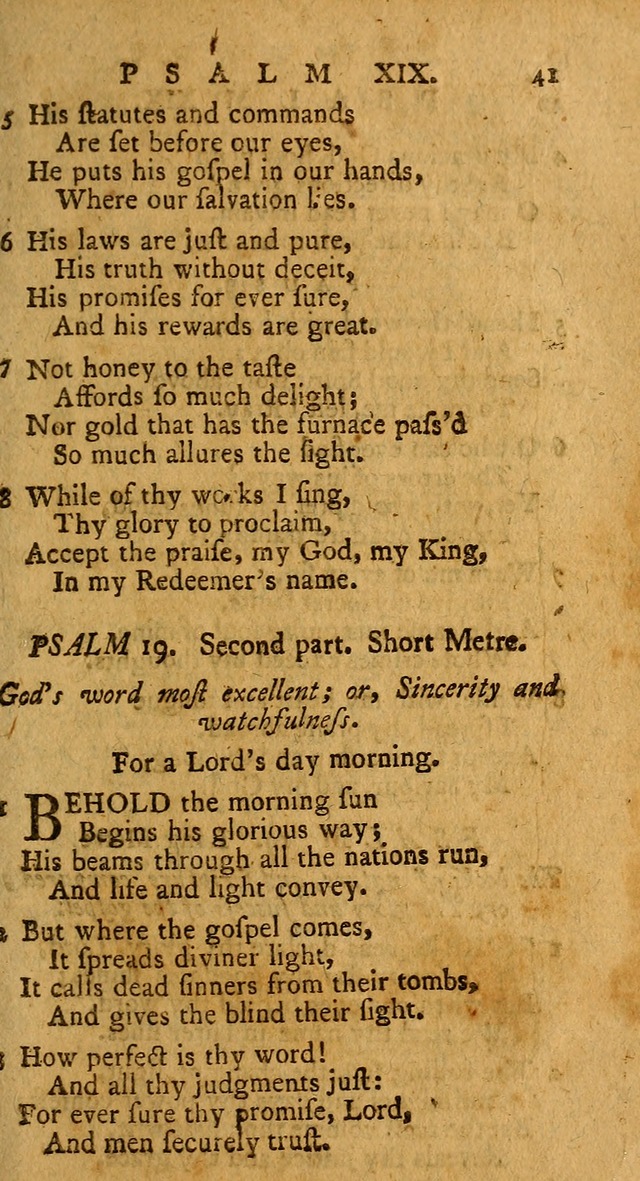 Psalms, carefully suited to the Christian worship in the United States of America: being an improvement of the old version of the Psalms of David ; allowed by the reverend Synod of New York and Philad page 41