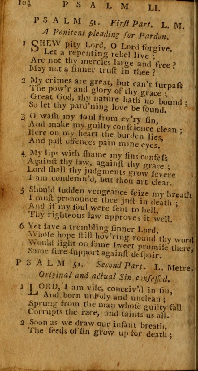 Psalms carefully suited to the Christian worship in the United States of America: being an improvement of the old versions of the Psalms of David ; a page 104