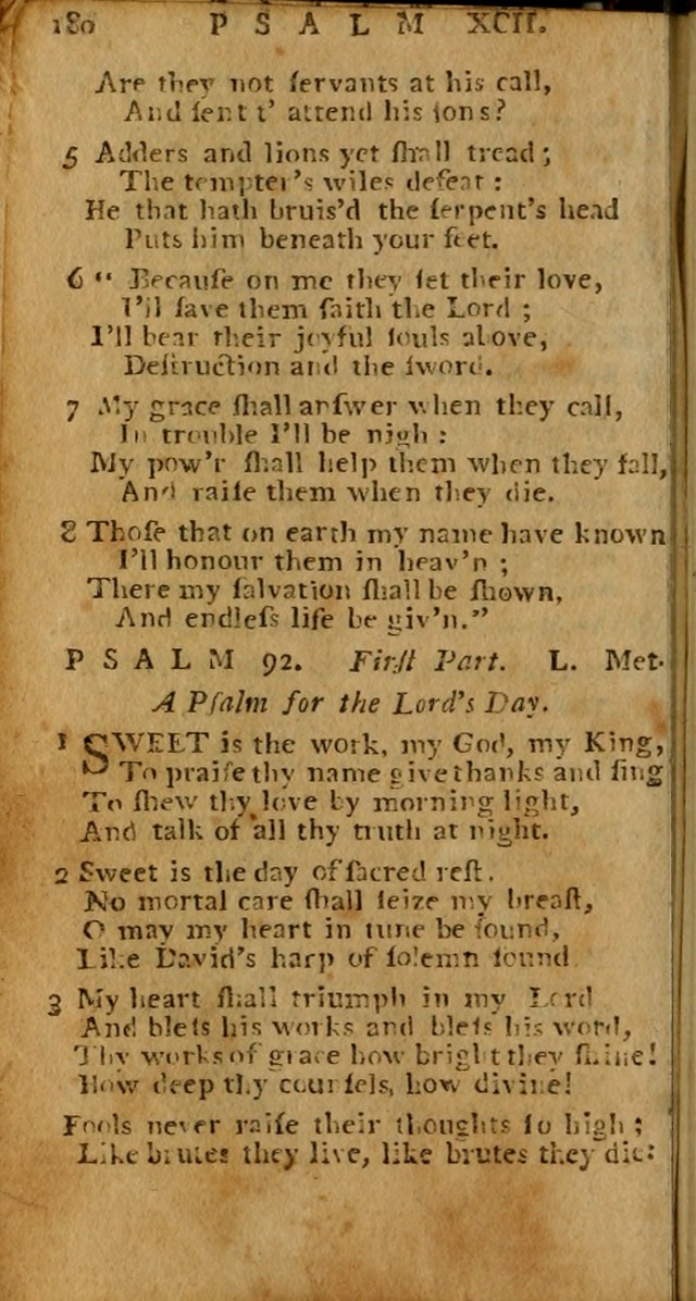 Psalms carefully suited to the Christian worship in the United States of America: being an improvement of the old versions of the Psalms of David ; a page 180