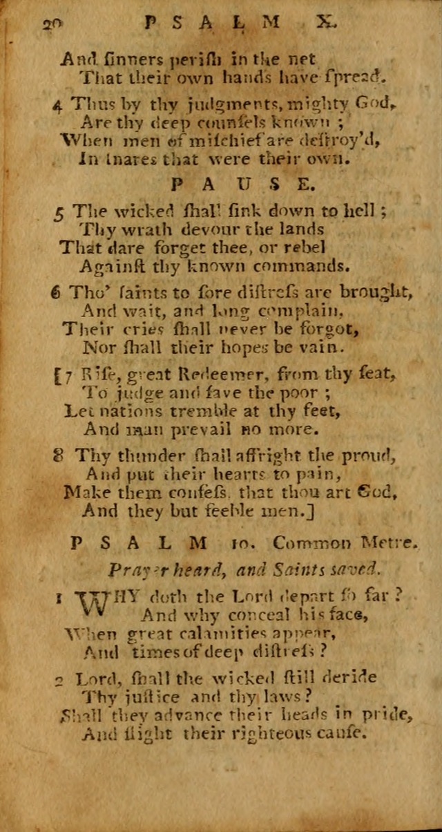Psalms carefully suited to the Christian worship in the United States of America: being an improvement of the old versions of the Psalms of David ; a page 20