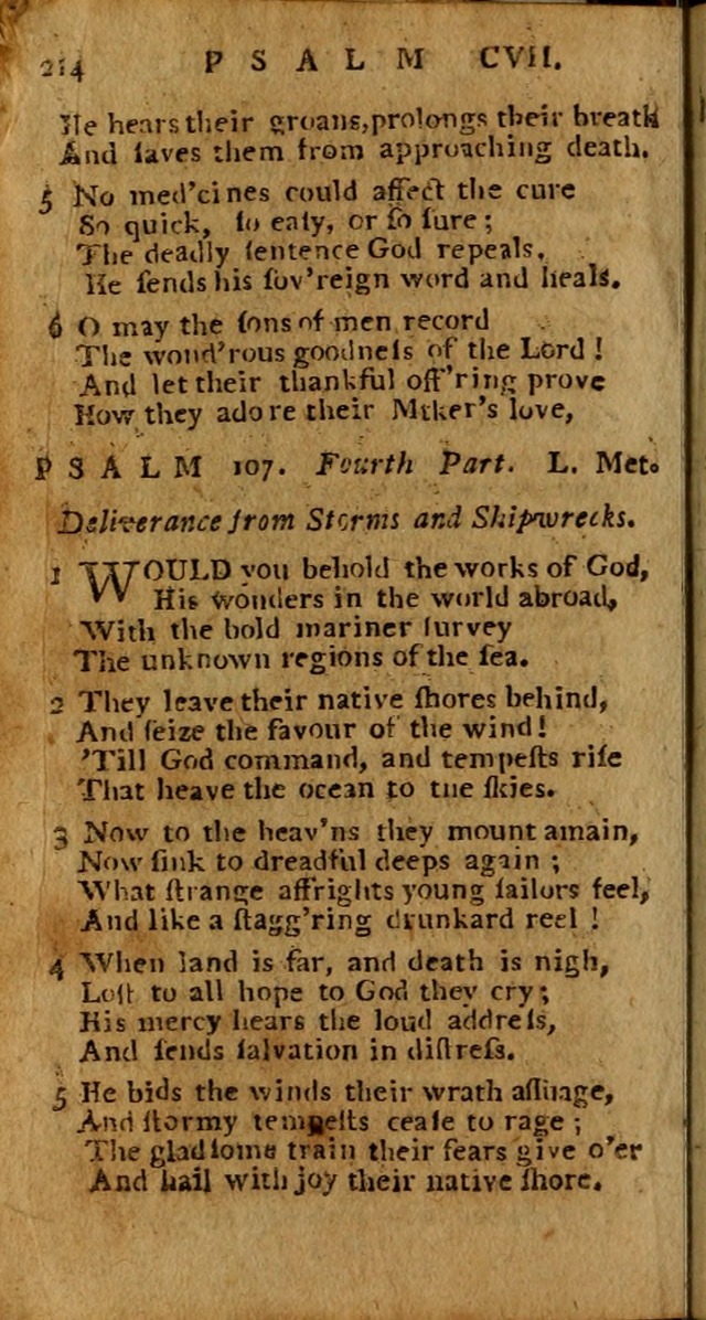 Psalms carefully suited to the Christian worship in the United States of America: being an improvement of the old versions of the Psalms of David ; a page 214