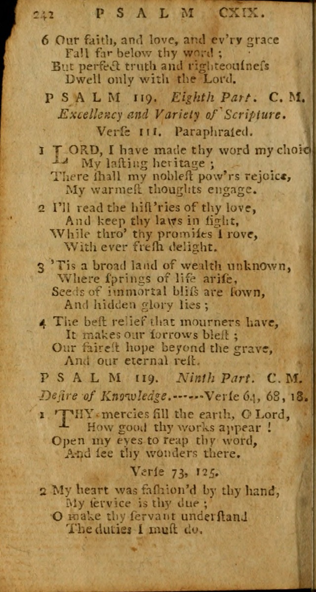 Psalms carefully suited to the Christian worship in the United States of America: being an improvement of the old versions of the Psalms of David ; a page 242