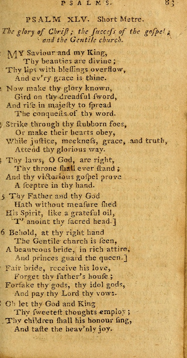 Psalms carefully suited to the Christian worship in the United States of America: being Dr. Watts