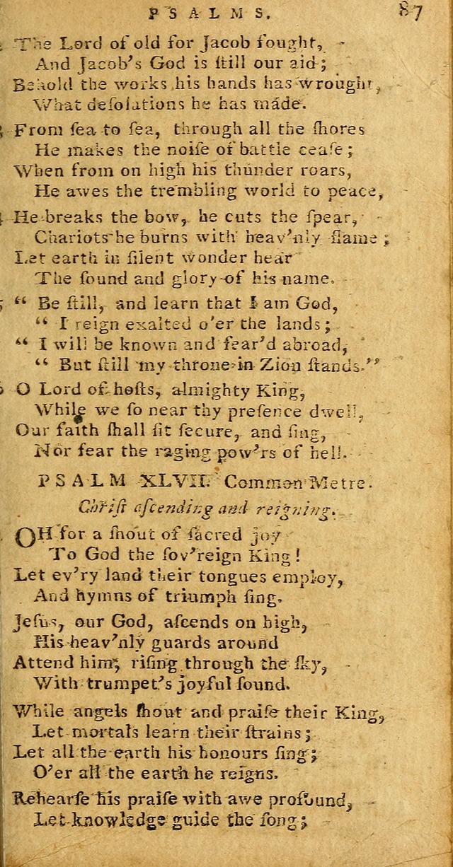 Psalms carefully suited to the Christian worship in the United States of America: being Dr. Watts