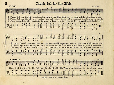 Pure Delight: a collection of Songs and Services for Sunday Schools page 8