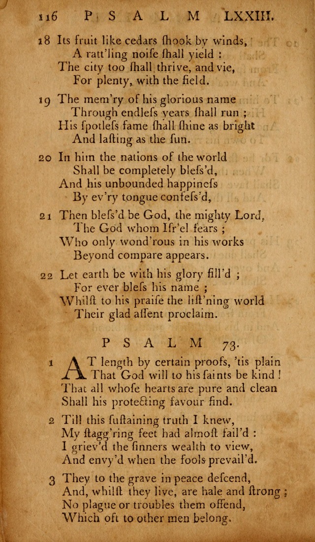 The Psalms of David: with hymns and spiritual songs: also, the catechism, confession of faith, and liturgy of the Reformed Church in the Netherlands page 116