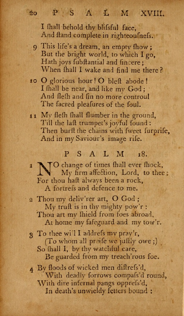 The Psalms of David: with hymns and spiritual songs: also, the catechism, confession of faith, and liturgy of the Reformed Church in the Netherlands page 20