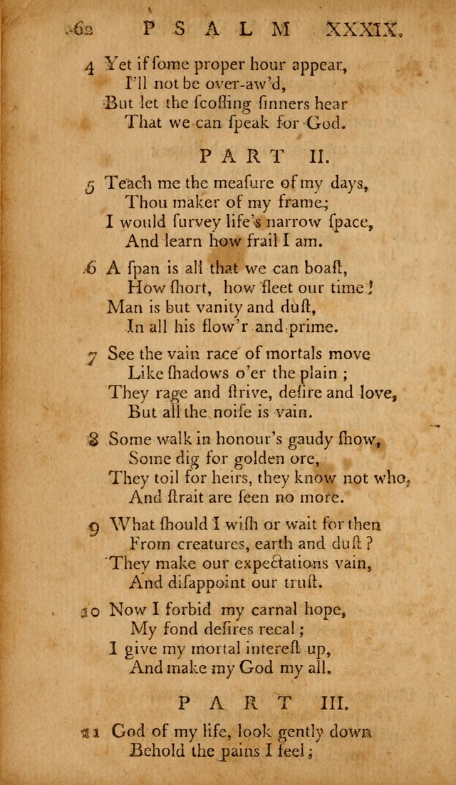 The Psalms of David: with hymns and spiritual songs: also, the catechism, confession of faith, and liturgy of the Reformed Church in the Netherlands page 62