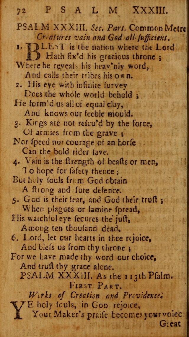 The Psalms of David: imitated in the language of the New Testament, and applied to the Christian state and worship page 72