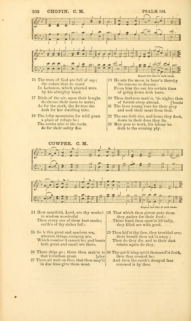 The Psalms of David: with a selection of standard music appropriately arranged according to sentiment of each Psalm or portion of Psalm (8th ed.) page 102