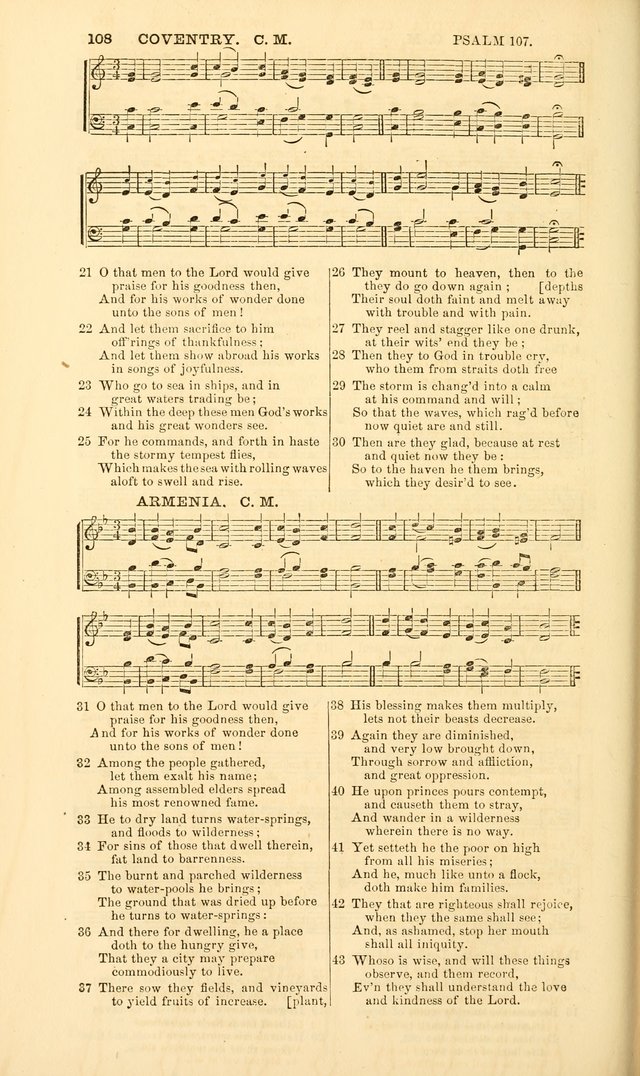 The Psalms of David: with a selection of standard music appropriately arranged according to sentiment of each Psalm or portion of Psalm (8th ed.) page 108