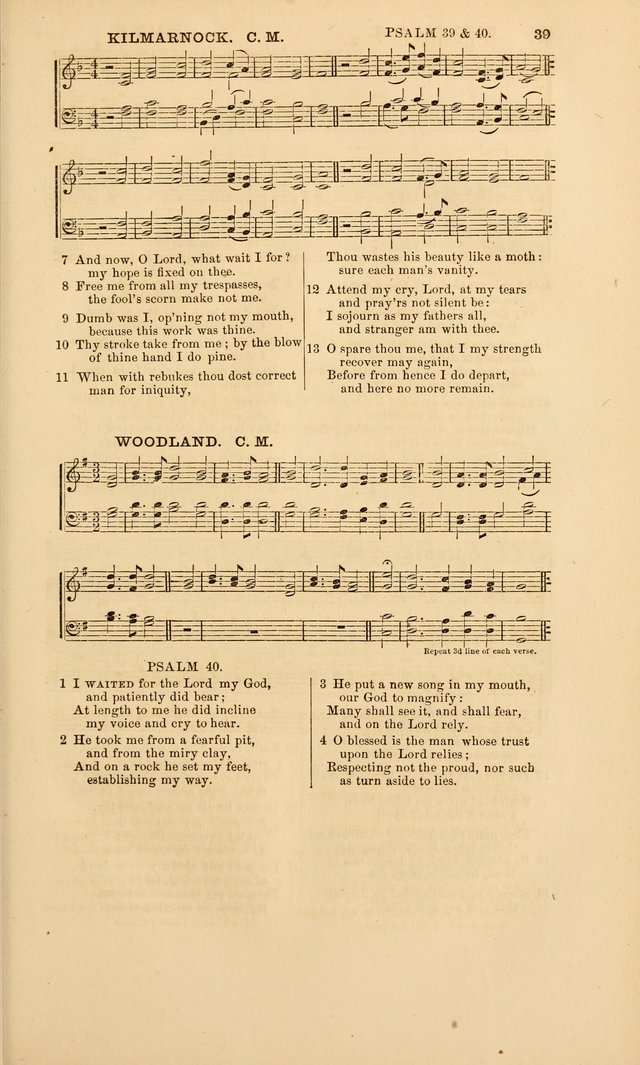 The Psalms of David: with a selection of standard music appropriately arranged according to sentiment of each Psalm or portion of Psalm (8th ed.) page 39