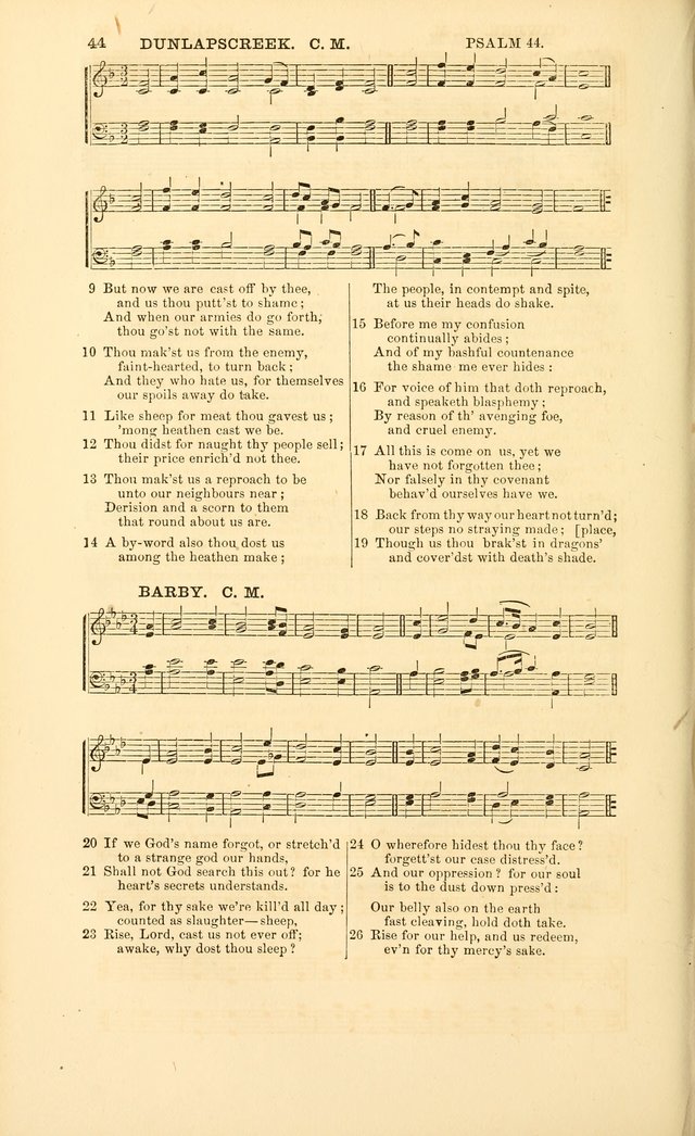 The Psalms of David: with a selection of standard music appropriately arranged according to sentiment of each Psalm or portion of Psalm (8th ed.) page 44