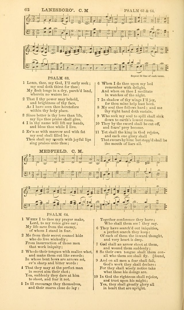 The Psalms of David: with a selection of standard music appropriately arranged according to sentiment of each Psalm or portion of Psalm (8th ed.) page 62