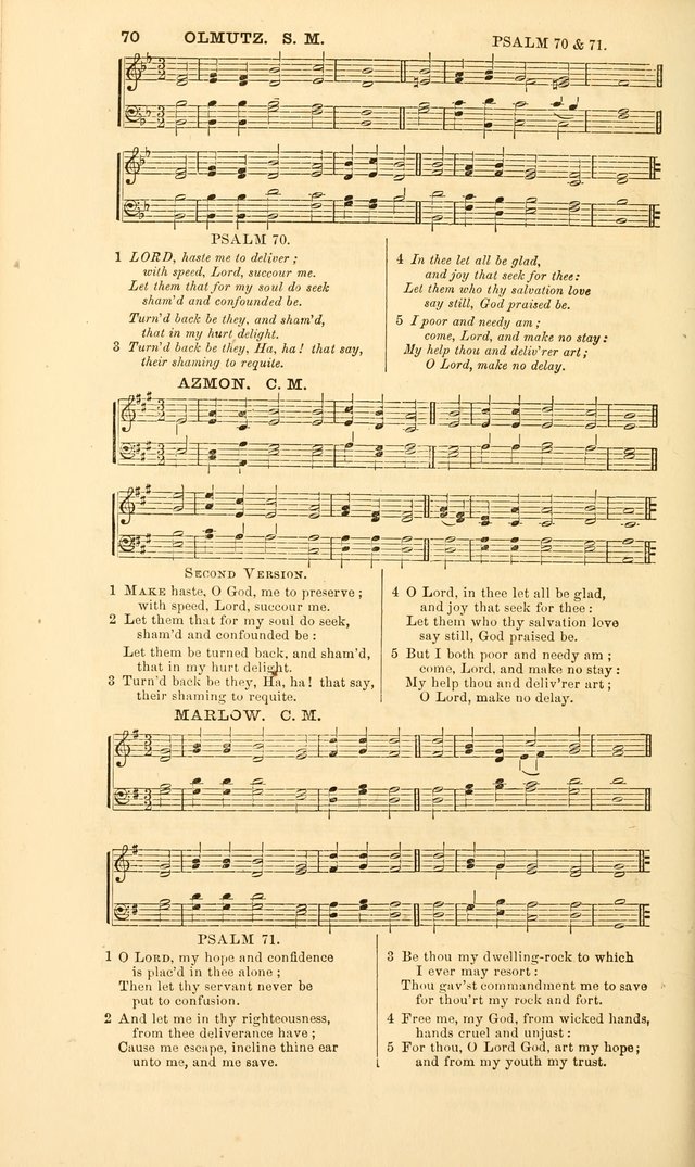 The Psalms of David: with a selection of standard music appropriately arranged according to sentiment of each Psalm or portion of Psalm (8th ed.) page 70